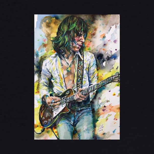 JEFF BECK watercolor portrait .2 by lautir